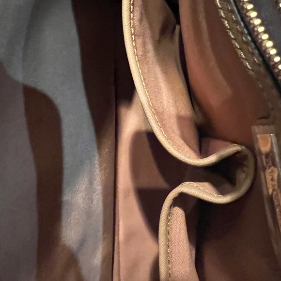 Tory Burch Robinson Small Tote Satchel Bag Purse Tan Leather - Picture 4 of 6